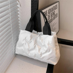 Nylon Tote Underarm Padded Down Feather Handbag
