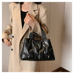 Nylon Tote Underarm Padded Down Feather Handbag