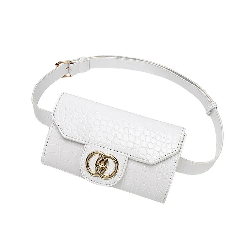 Woman Leather Fanny Pack Waist Bags Crossbody Chest Bag