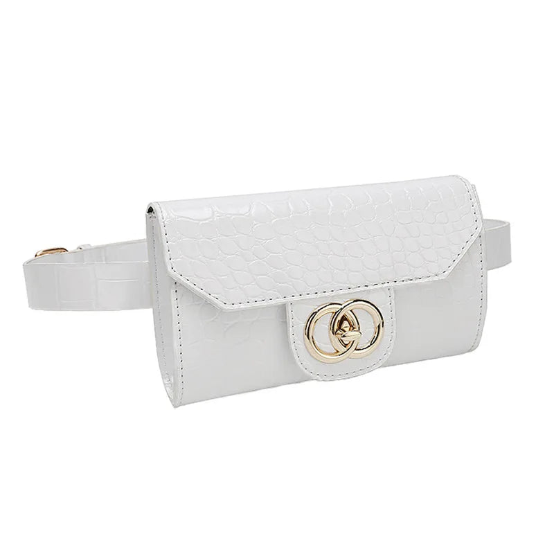 Woman Leather Fanny Pack Waist Bags Crossbody Chest Bag
