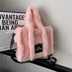 Winter Faux Fur Tote Handbag Large Shoulder Crossbody Bag