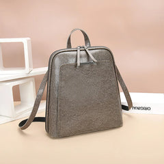 Oil Wax Leather Women Backpack Large Capacity School Bag