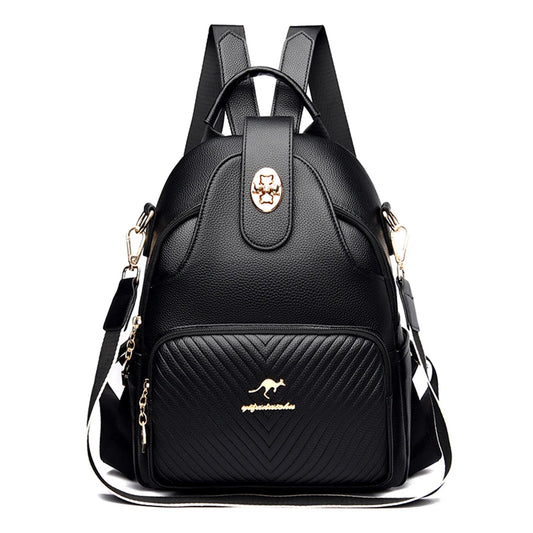 Soft Leather Women Backpacks Purse Travel Shoulder Bags
