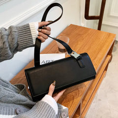 Women Bag PU Fashionable Purses Solid Hasp Hard Shoulder Bags