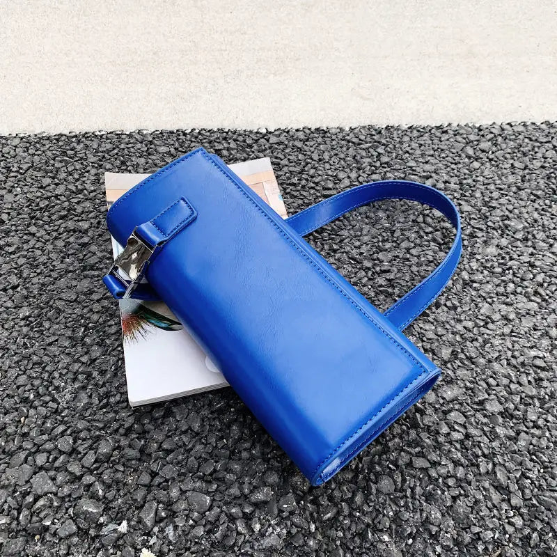 Women Bag PU Fashionable Purses Solid Hasp Hard Shoulder Bags