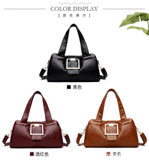 Women PU Leather Handbags Large Capacity Tote Shoulder Bag