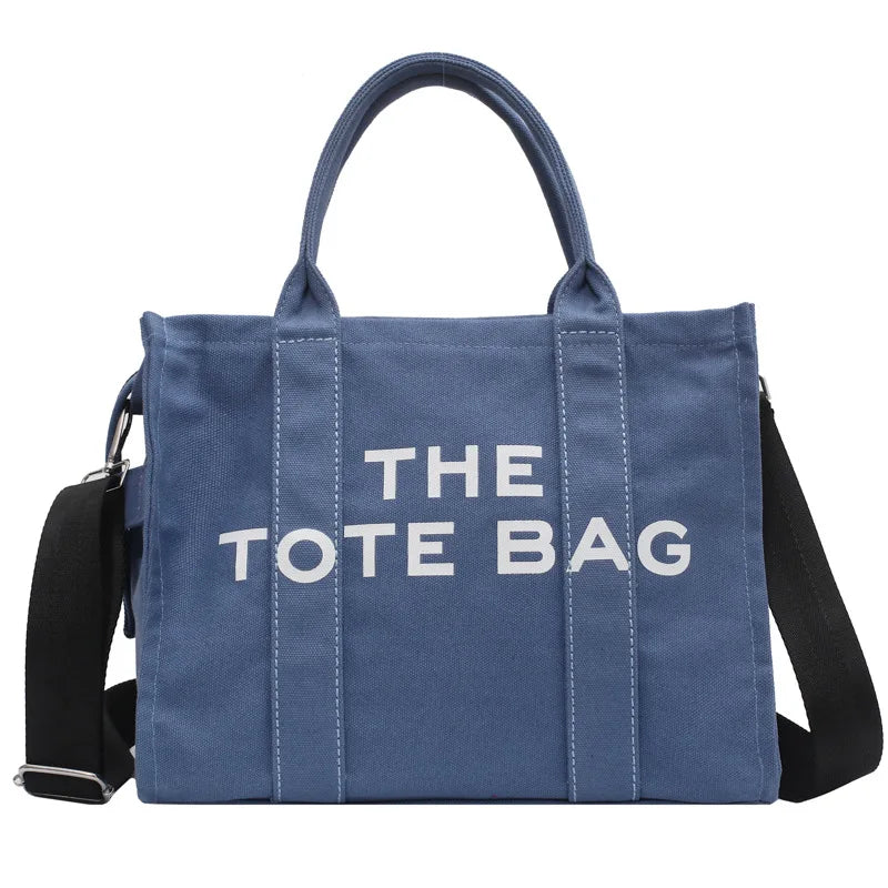 Large Letter Canvas Tote Shoulder Bag Eco Shopper Bags for Women