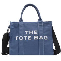 Large Letter Canvas Tote Shoulder Bag Eco Shopper Bags for Women