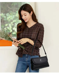 Women Leather Messenger Bag Classic Single Shoulder Bag