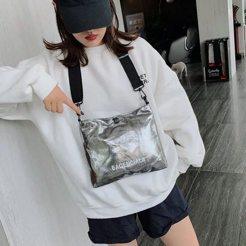 Women Shoulder Bag Handbag Bright Hand Tote Female Clutches Pouch Solid