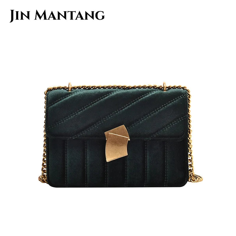 Suede Leather Shoulder Bag High Style Chain Messenger