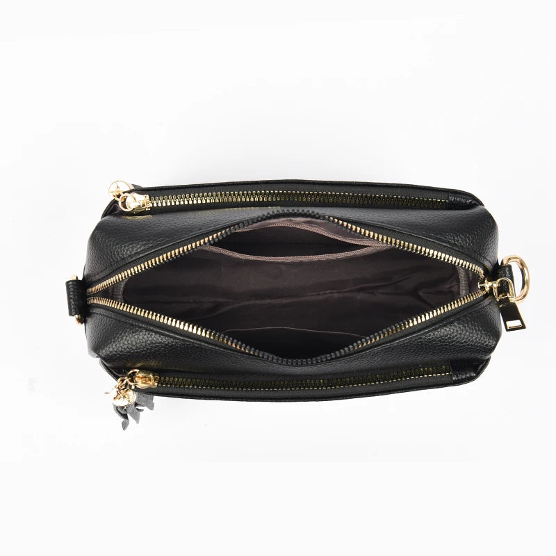 Women's Flower Leather Handbag Large Capacity Crossbody Bags