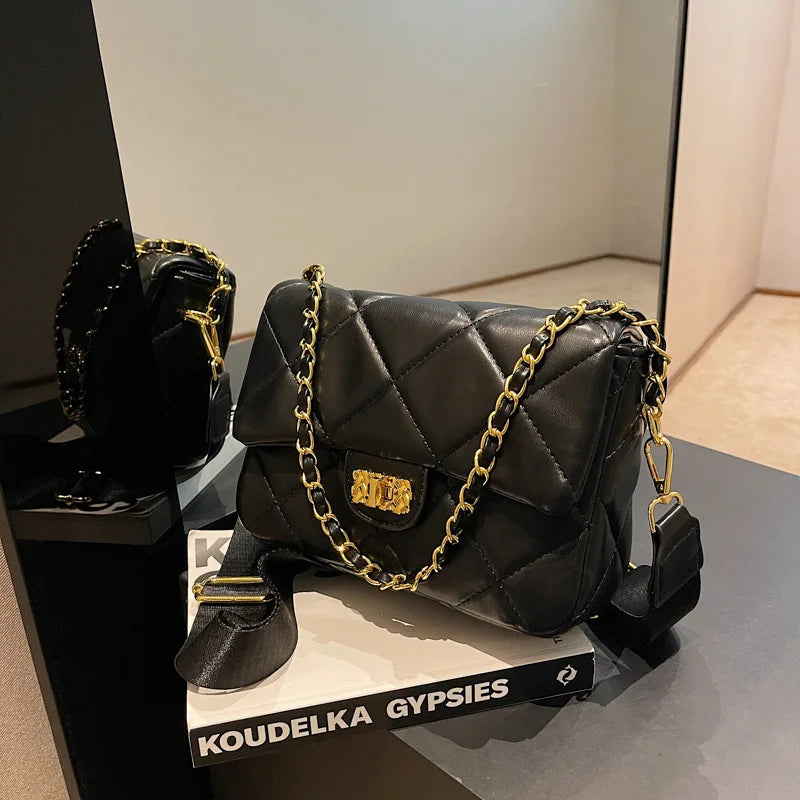 Women's Small Square Shoulder Bag High PU Material Purse