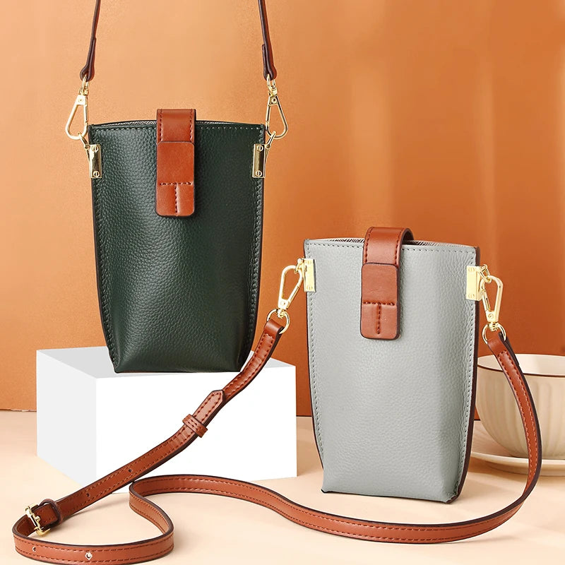 Women's Leather Shoulder Bag Soft Crossbody Phone Bag