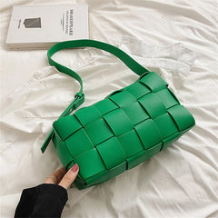 Women's Weave PU Leather Shoulder Bag Tote