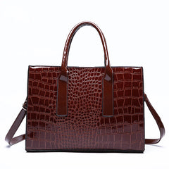 Crocodile Pattern Shoulder Bag PU Leather Crossbody Handbag Tote Bag