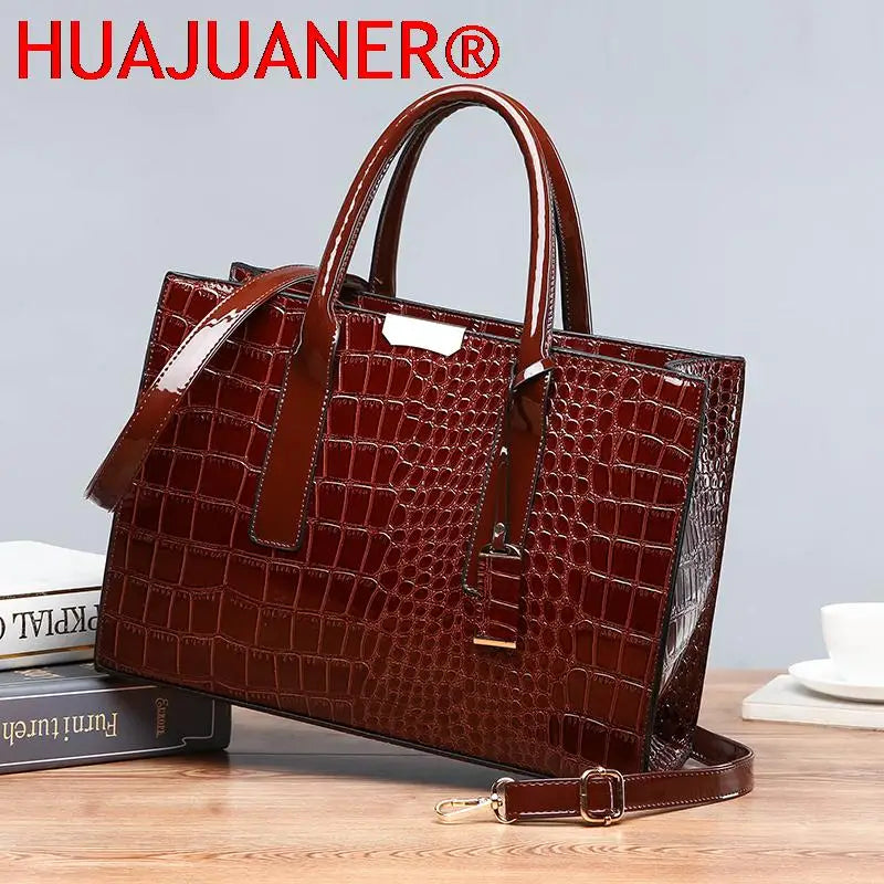 Crocodile Pattern Shoulder Crossbody Bag