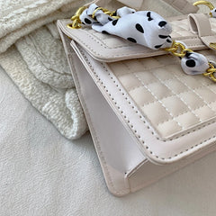 Ribbon Tote Bag Spring PU Leather Women's Handbag Shoulder Messenger Bag