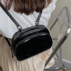 Small Women's Patent Leather Backpack for Girls