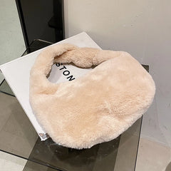 Winter Plush Tote Shoulder Bag - Ladies Purse