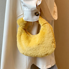 Winter Plush Tote Shoulder Bag - Ladies Purse