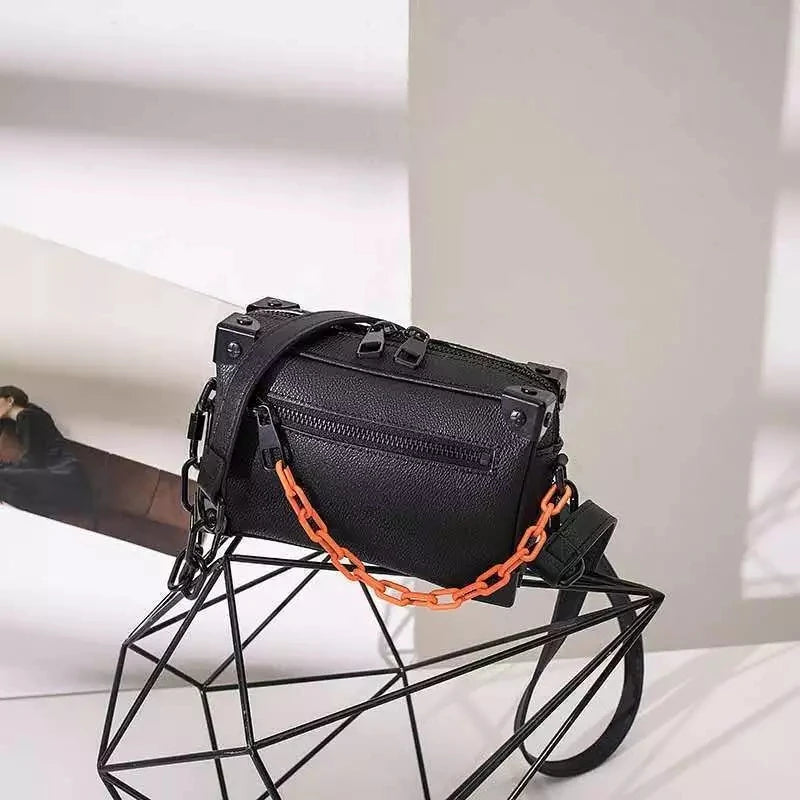 Square Shoulder Bag Mini Soft Travel Luggage Women Unisex Chain Small Handbag