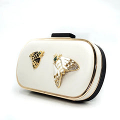 Insect Rhinestone Evening Mini Clutch Chain Bag for Women