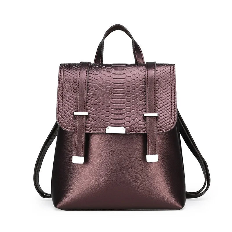 2022 Ladies Backpack Snake Pattern Bag Multifunctional Student Schoolbag