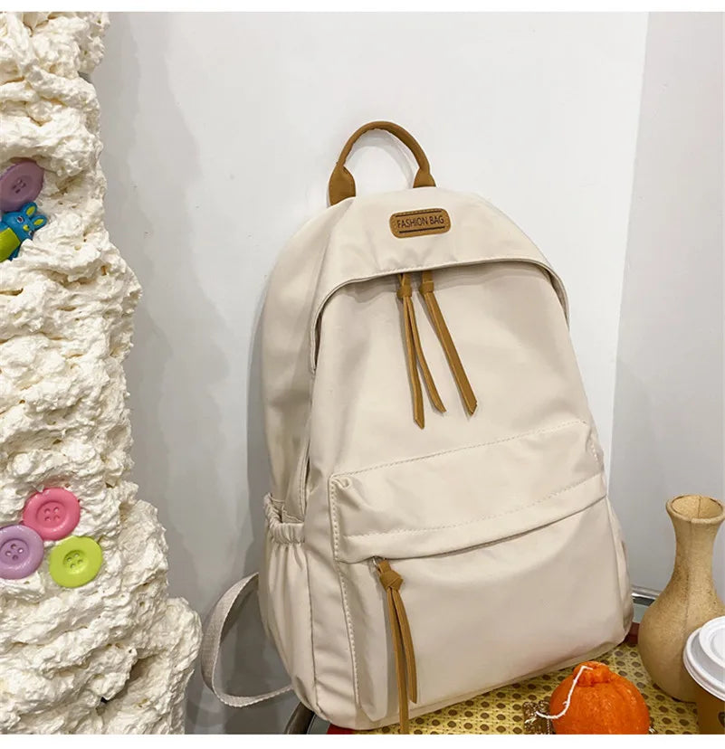 Nylon School Student Backpack Large Travel Bag Zipper Backpack