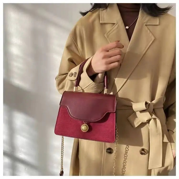 Frosted Texture Retro Handbag Single Shoulder Messenger Bag