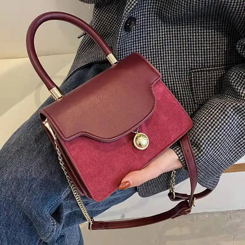 Frosted Texture Retro Handbag Single Shoulder Messenger Bag
