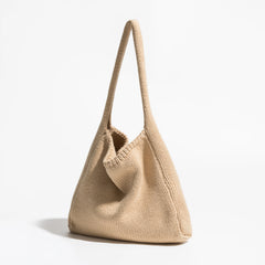Apricot Crochet Shoulder Purse for Women Underarm Hobo Bag