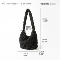 Polyester Women Shoulder Bag Lightweight Underarm Hobo Purses Solid Tote Handbag