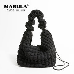 Polyester Women Shoulder Bag Lightweight Underarm Hobo Purses Solid Tote Handbag