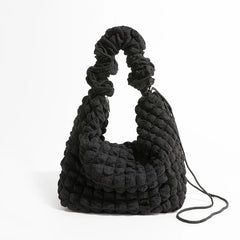 Polyester Women Shoulder Bag Lightweight Underarm Hobo Purses Solid Tote Handbag