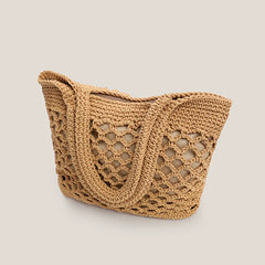 Handwoven Cotton Plaited Casual Tote for Women