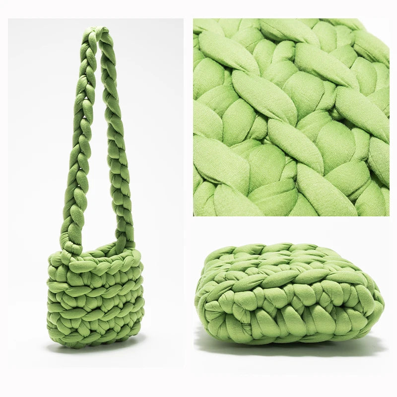 Handwoven Cotton Shoulder Bag Eco Friendly Women Crossbody Tote