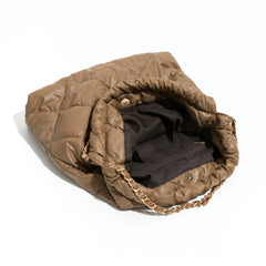 Women's Down Padded Quilted Shoulder Bag - Large Capacity Tote