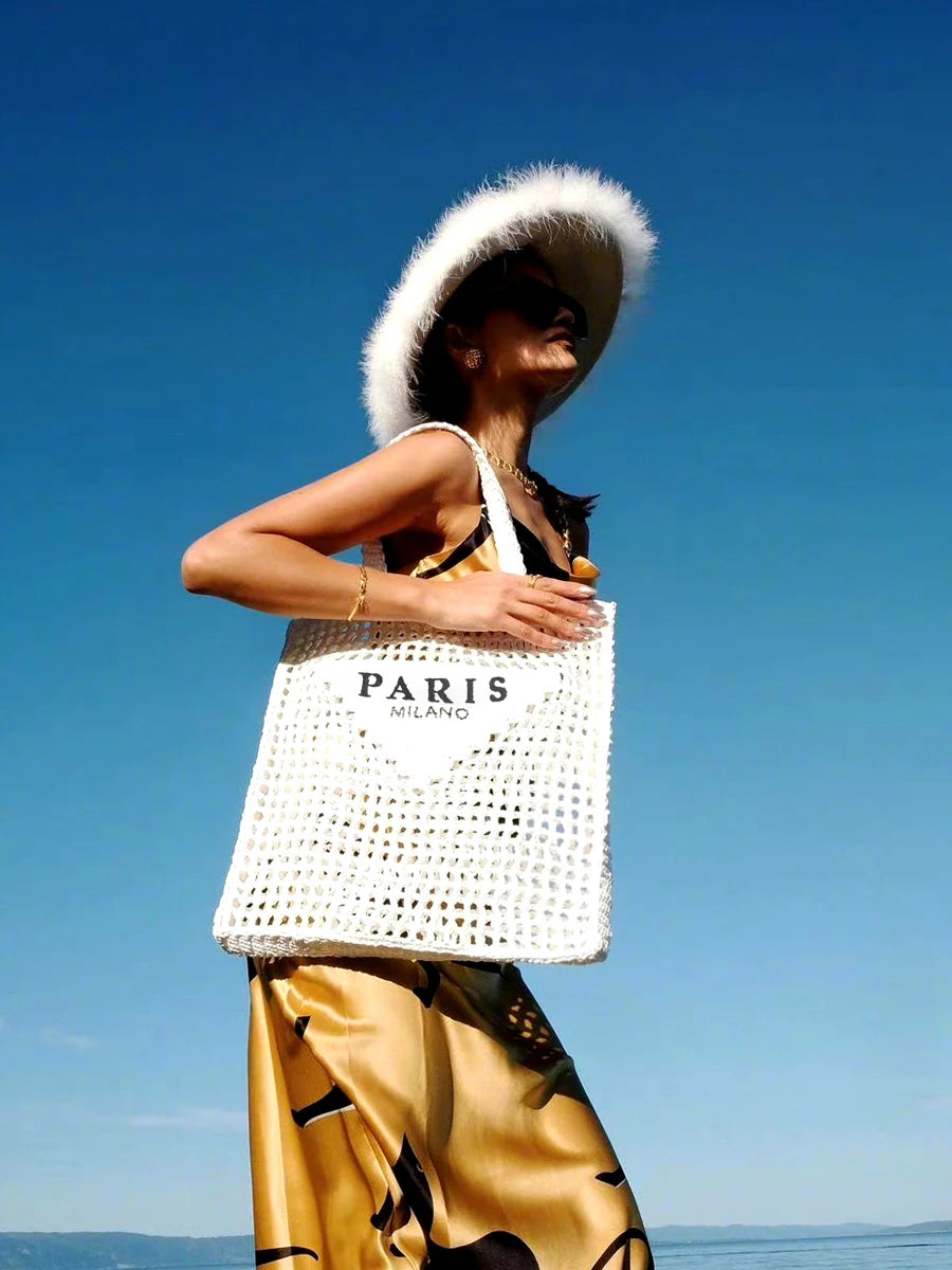 Summer Beach Straw Bag Women Shoulder Handwoven Tote Bag