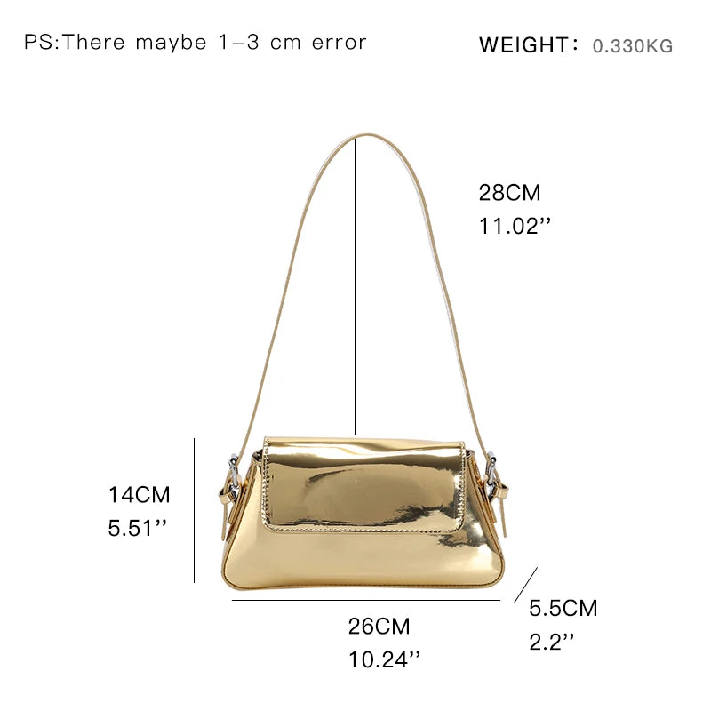 Silver Underarm Shoulder Bags Women Small Tote Bag Female Soft Leather Handbags