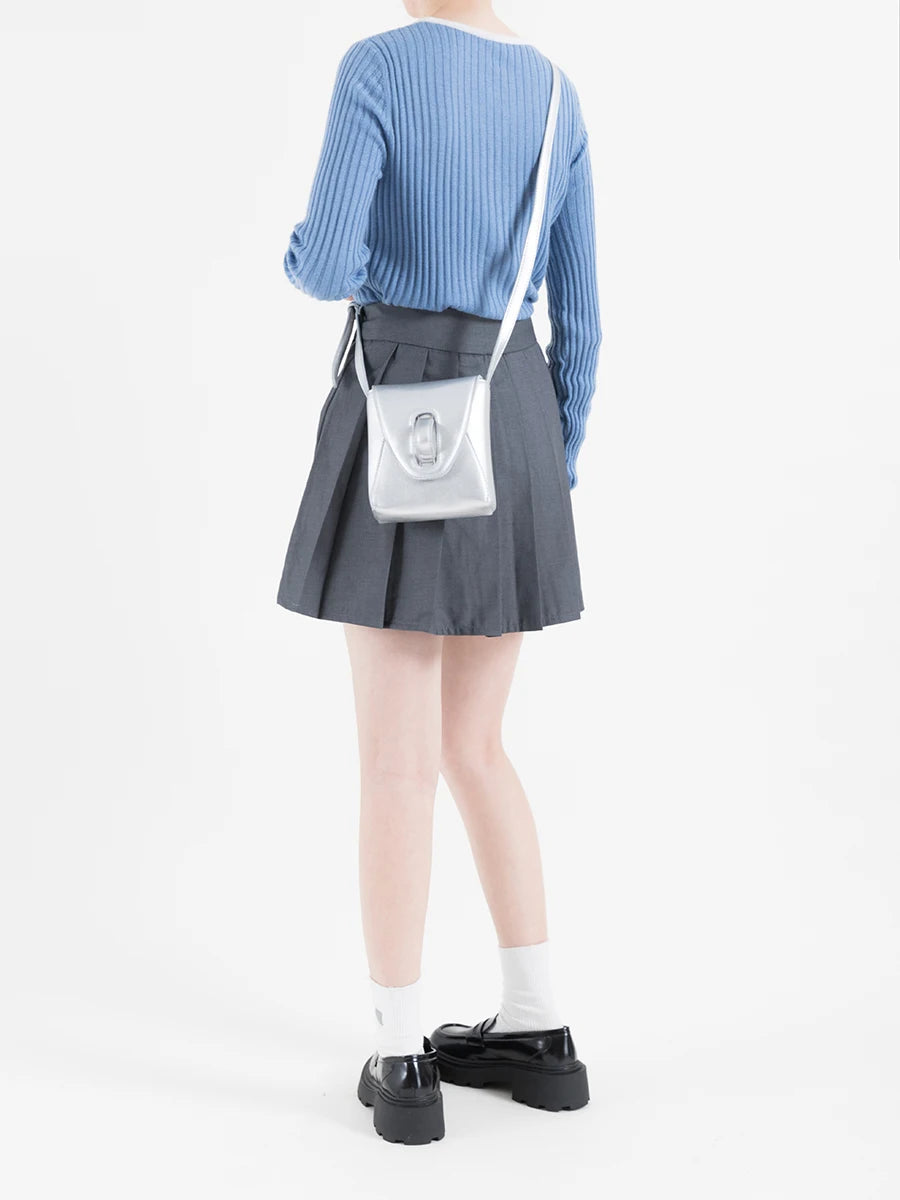 Small PU Leather Phone Bag Women Mini Saddle Crossbody Bag