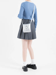 Small PU Leather Phone Bag Women Mini Saddle Crossbody Bag