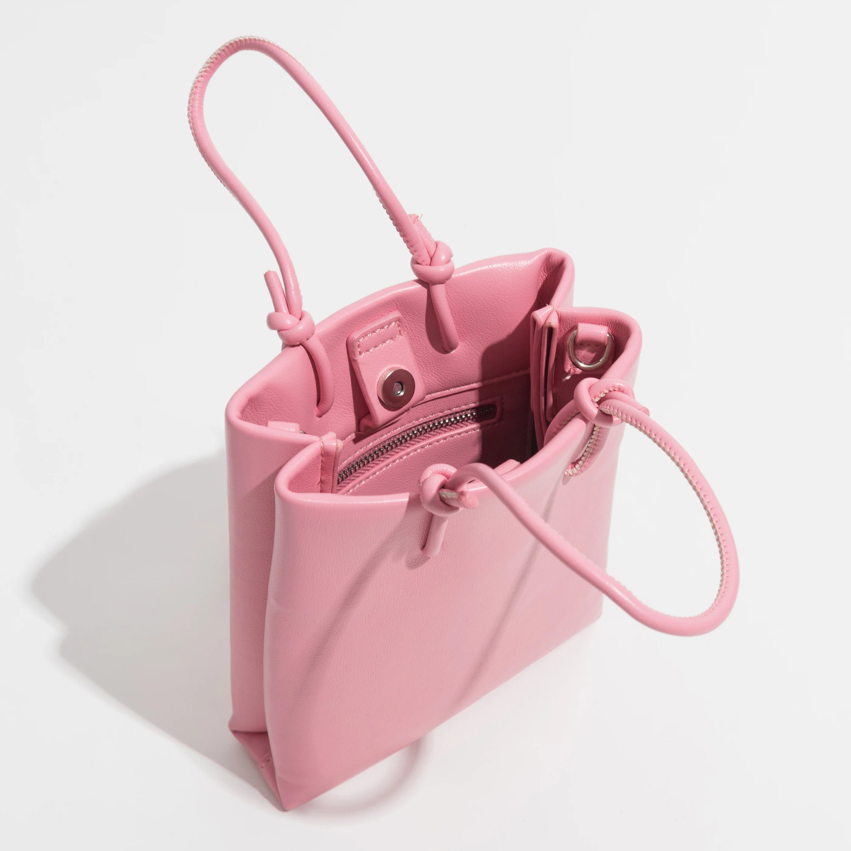 Soft Leather Women Shoulder Bag Top Handle Handbag Solid Phone Purse Small Totes