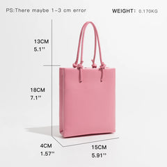 Soft Leather Women Shoulder Bag Top Handle Handbag Solid Phone Purse Small Totes