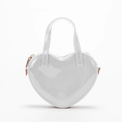 Waterproof Heart Shape PVC Tote Bag Top Handle Handbag