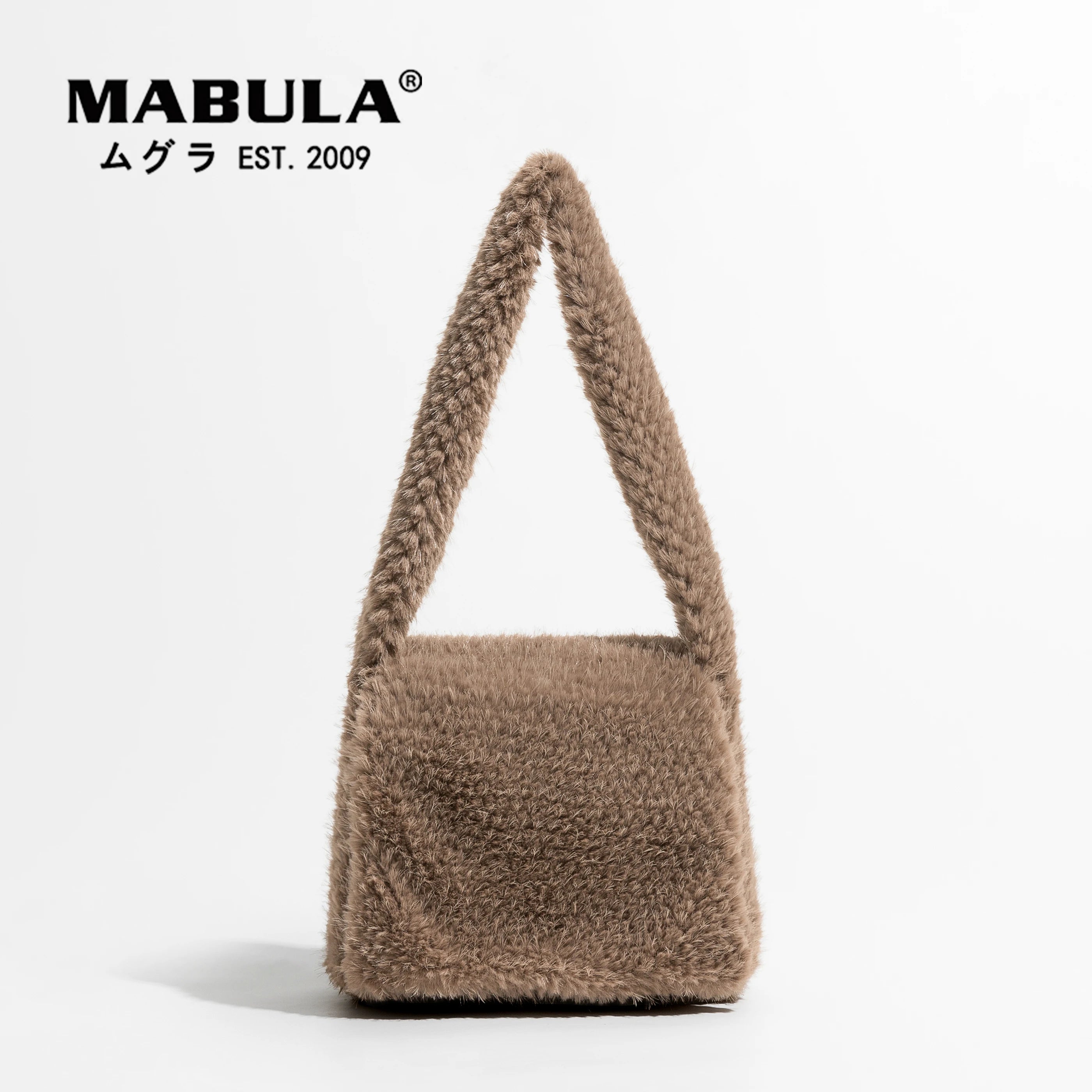 Winter Faux Fur Women Shoulder Bags Solid Square Flap Handbags Casual Totes