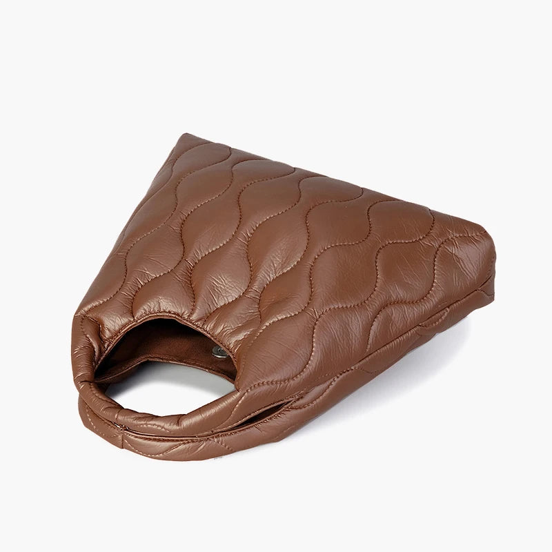Women Soft Leather Quilted Shoulder Bag - Large Capacity Tote