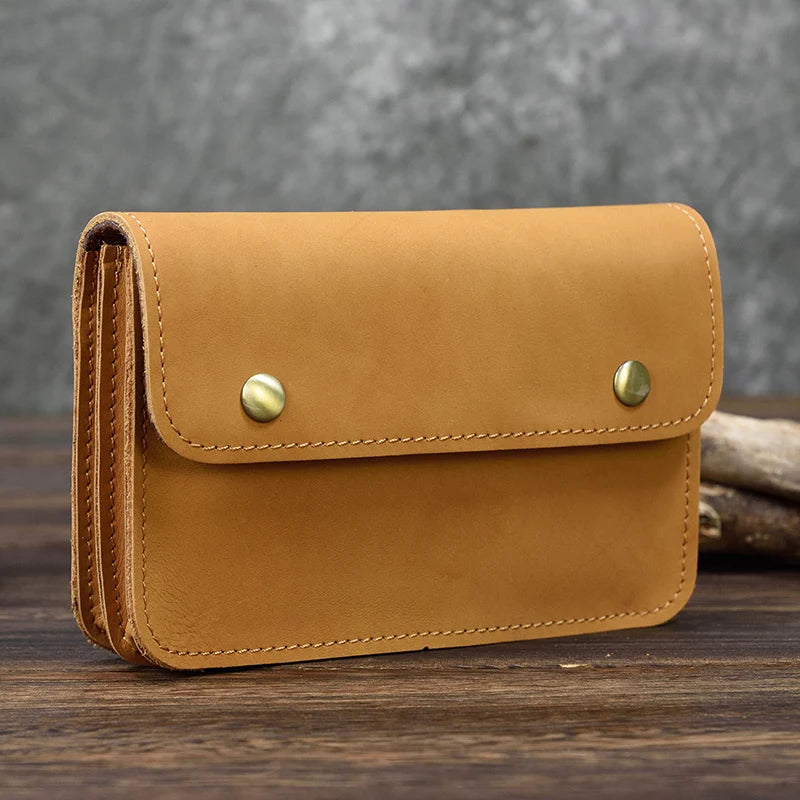 Vintage Leather Clutch Bag Hand Wallet Retro Style Purse Dual Use