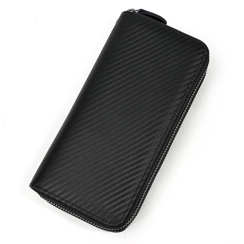 MAHEU Leather Long Purse Clutch Double Zip Wallet Men Women