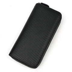 MAHEU Leather Long Purse Clutch Double Zip Wallet Men Women